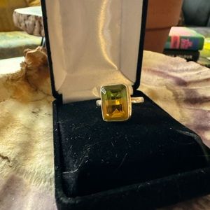 Sterling silver tourmaline ring size 10.5